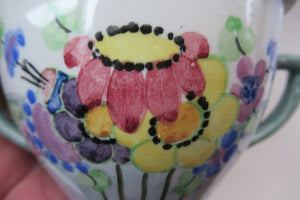 1920s Mak Merry Lidded Pot with Art Nouveau Flowers