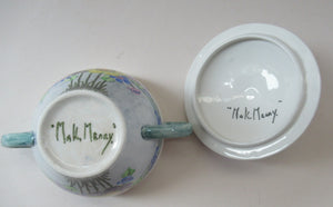 1920s Mak Merry Lidded Pot with Art Nouveau Flowers