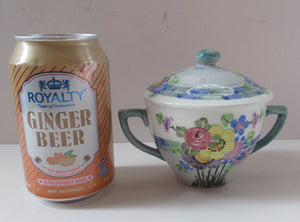 1920s Mak Merry Lidded Pot with Art Nouveau Flowers