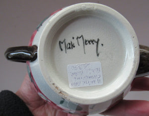 1920s MakMerry Mak Merry Scottish Pottery Teapot. White Prunus Catherine Blair