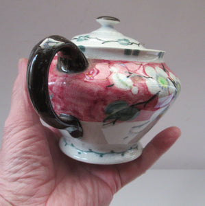 1920s MakMerry Mak Merry Scottish Pottery Teapot. White Prunus Catherine Blair