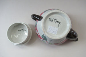 1920s MakMerry Mak Merry Scottish Pottery Teapot. White Prunus Catherine Blair