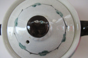 1920s MakMerry Mak Merry Scottish Pottery Teapot. White Prunus Catherine Blair