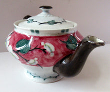 Load image into Gallery viewer, 1920s MakMerry Mak Merry Scottish Pottery Teapot. White Prunus Catherine Blair

