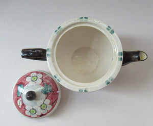 1920s MakMerry Mak Merry Scottish Pottery Teapot. White Prunus Catherine Blair