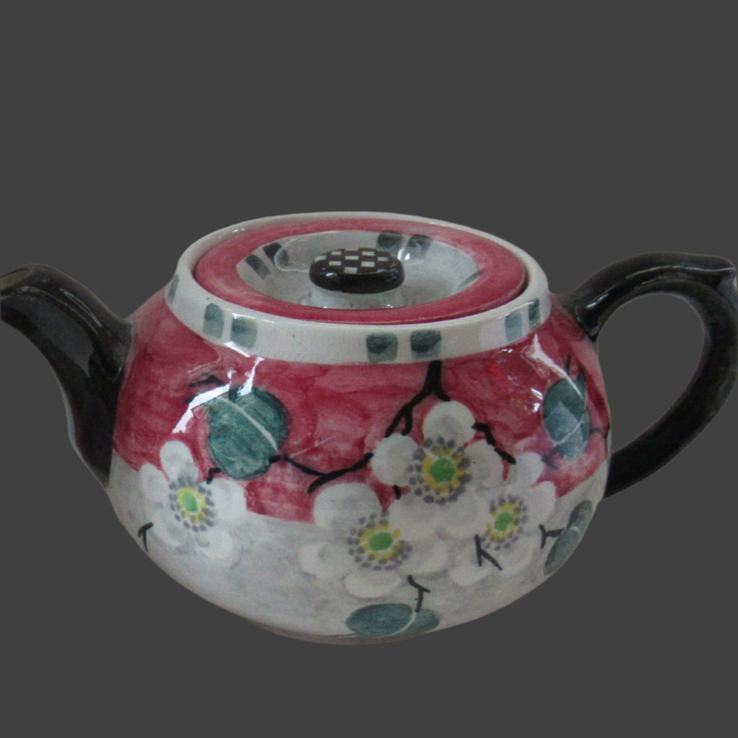 1920s Scottish Art Pottery Makmerry Mak Merry Prunus Teapot