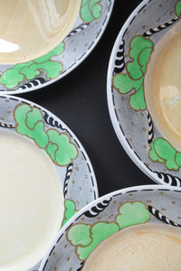 1920s 1930s Art Nouveau Antique Scottish Pottery Bough Side Plates 10 inches