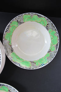 1920s 1930s Art Nouveau Antique Scottish Pottery Bough Shallow Bowl 9 inches