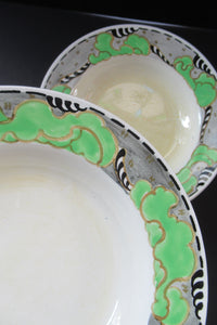 1920s 1930s Art Nouveau Antique Scottish Pottery Bough Shallow Bowl 9 inches