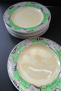 1920s 1930s Art Nouveau Antique Scottish Pottery Bough Side Plates 9 inches
