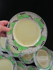 1920s 1930s Art Nouveau Antique Scottish Pottery Bough Side Plates 9 inches