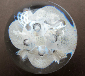 Silver Wedding Gift. 1992 Scottish Caithness Glass Paperweight Margot Thomson Congratulations