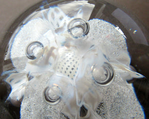 Silver Wedding Gift. 1992 Scottish Caithness Glass Paperweight Margot Thomson Congratulations