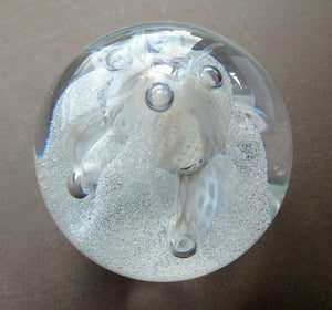 Silver Wedding Gift. 1992 Scottish Caithness Glass Paperweight Margot Thomson Congratulations