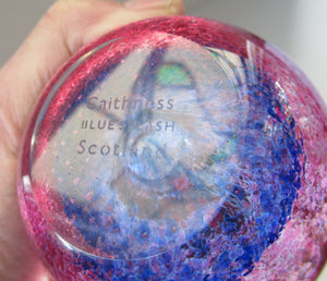 Alastair MacIntosh 1993 Scottish Caithness Glass Paperweight Blue Splash