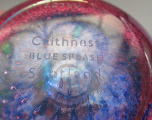 Alastair MacIntosh 1993 Scottish Caithness Glass Paperweight Blue Splash