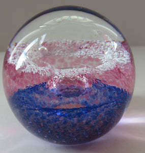 Alastair MacIntosh 1993 Scottish Caithness Glass Paperweight Blue Splash