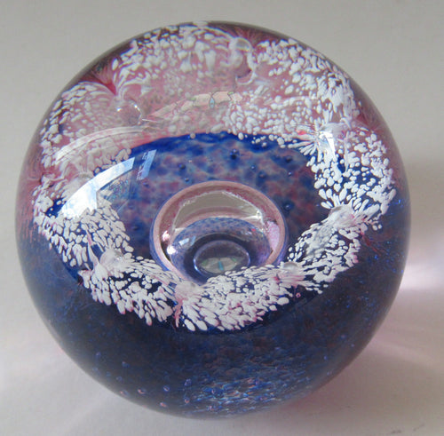 Alastair MacIntosh 1993 Scottish Caithness Glass Paperweight Blue Splash