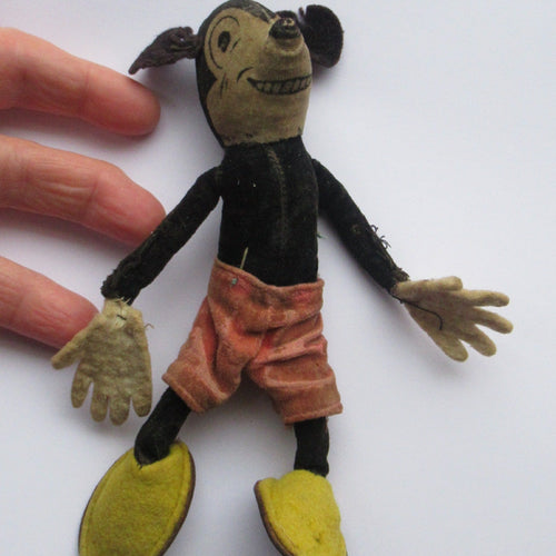 1930s Deans Miniature Rag Doll Mickey Mouse Early Disney Mickey Toy