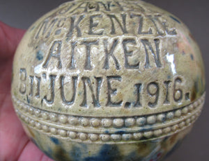 Antique Scottish Pottery Money Box 1916 Rosslyn Pottery Pirie Bank