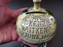 Load image into Gallery viewer, Antique Scottish Pottery Money Box 1916 Rosslyn Pottery Pirie Bank
