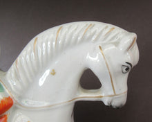 Load image into Gallery viewer, Antique Staffordshire on Scottish Horseman Playing the Bagpipes
