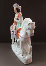 Load image into Gallery viewer, Antique Staffordshire on Scottish Horseman Playing the Bagpipes
