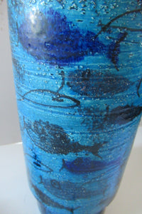 Rare Aldo Londi Bitossi Rimini Blue Pesce or Fish Dish 1960s