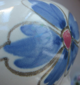1950s Scottish Buchan Pottery Stoneware Jug Floral Pattern