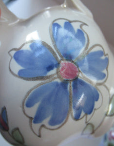 1950s Scottish Buchan Pottery Stoneware Jug Floral Pattern