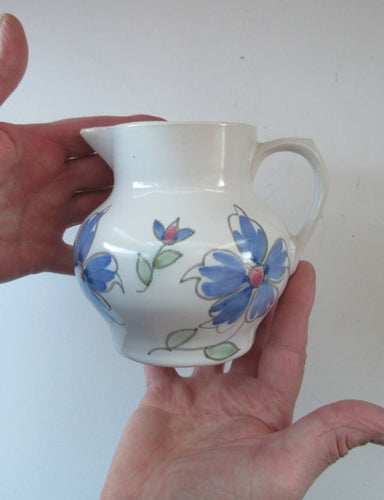 1950s Scottish Buchan Pottery Stoneware Jug Floral Pattern