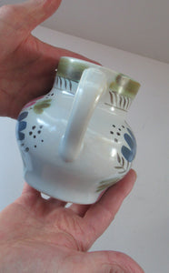 SCOTTISH POTTERY. 1950s BUCHAN Stoneware Jug with Pretty Floral Pattern