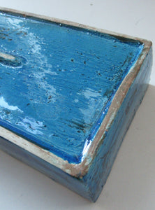 RARE Vintage BITOSSI Rimini Blu Studio Pottery Oblong Open Dish. Pesce (Fish) Design by Aldo Londi