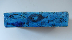 Rare Aldo Londi Bitossi Rimini Blue Pesce or Fish Dish 1960s