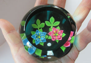SCOTTISH Limited Edition 1992 Caithness Lampwork Paperweight ROSE GARLAND  by William Manson. Signed to the base