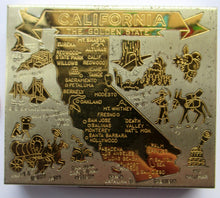 Load image into Gallery viewer, Vintage California Souvenir Map of State 1950s Powder Compact
