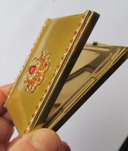 Load image into Gallery viewer, 1950s Oblong Gold Tone and Diamante Powder Compact
