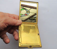 Load image into Gallery viewer, 1950s Oblong Gold Tone and Diamante Powder Compact
