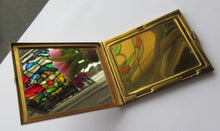 Load image into Gallery viewer, 1950s Oblong Gold Tone and Diamante Powder Compact
