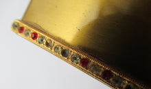 Load image into Gallery viewer, 1950s Oblong Gold Tone and Diamante Powder Compact
