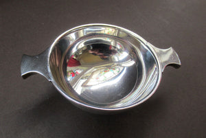 Solid Silver Drinking Quaich 1930 Birmingham Hallmark Art Deco Design