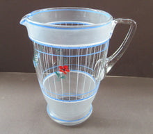 Load image into Gallery viewer, Mid Cenuty Modern Vintage Glass Lemonade Set with Floral Pattern 1940s 1950s
