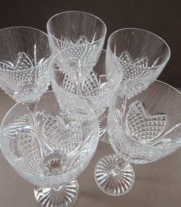 Edinburgh Crystal Millemmium Large Wine Glasses Etched Mark