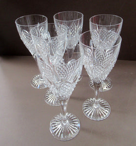 Edinburgh Crystal Millemmium Large Wine Glasses Etched Mark