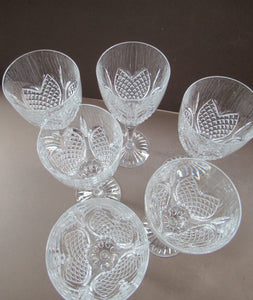 Edinburgh Crystal Millemmium Large Wine Glasses Etched Mark