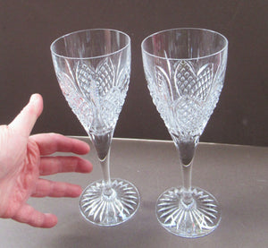 Edinburgh Crystal Millemmium Large Wine Glasses Etched Mark