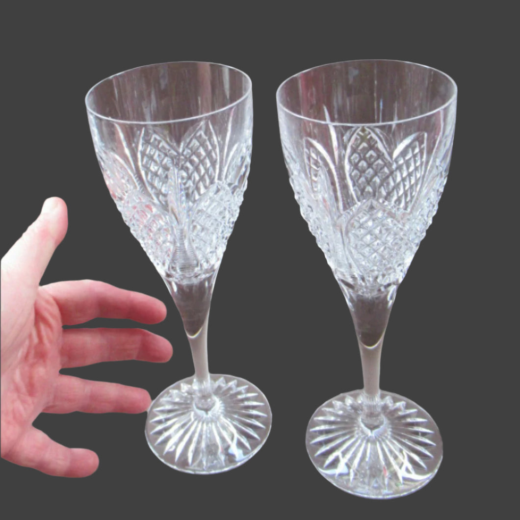Edinburgh Crystal Millemmium Large Wine Glasses Etched Mark