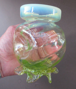Antique Webb Glass or Walsh Walsh Thorn Glass Bowl Vase