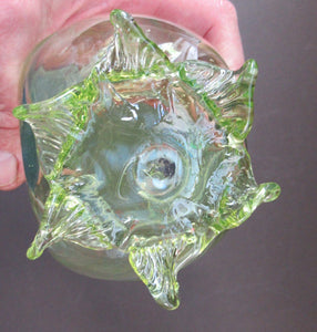 Antique Webb Glass or Walsh Walsh Thorn Glass Bowl Vase