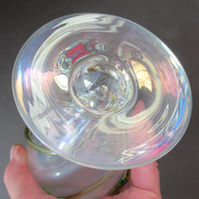 Load image into Gallery viewer, Stuart Glass Art Nouveau Cairngorm Vase with Peacock Trails Vaseline Edwardian
